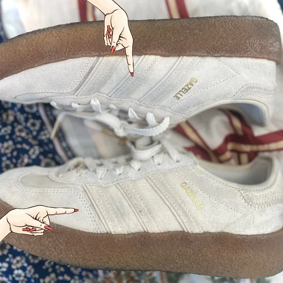 CLOT x ADIDAS6.5Suede Ivory Panel Metallic Low Top Platform Samba Gazelle